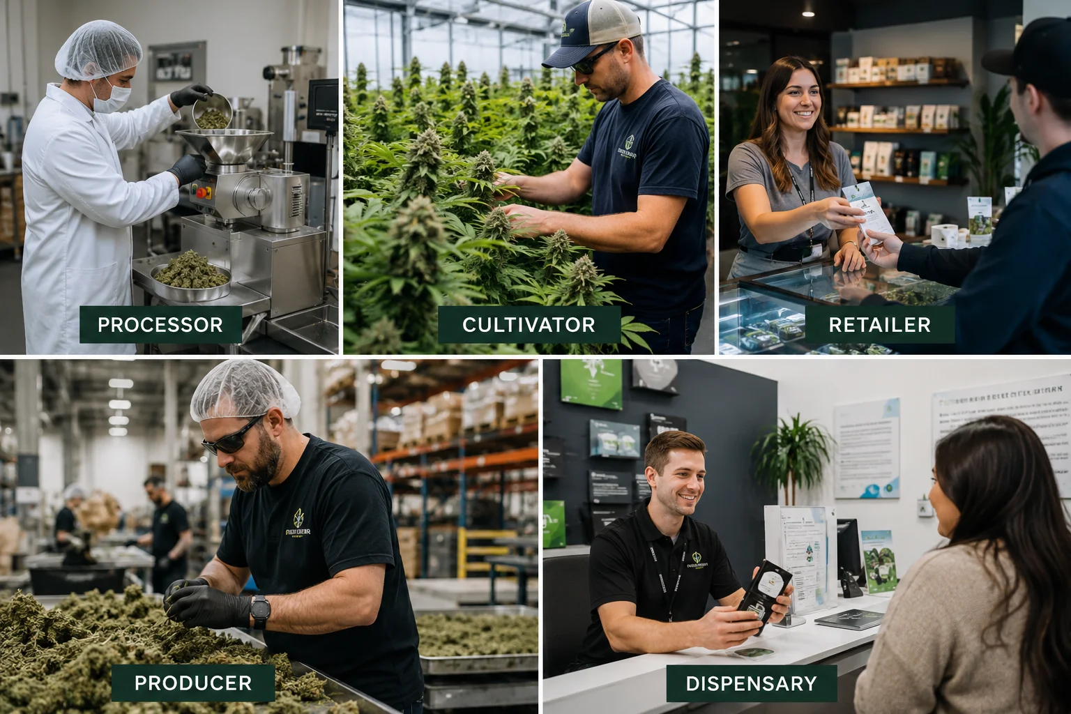 Cultivator, processor, producer, retailer and dispensary — the sectors the book covers